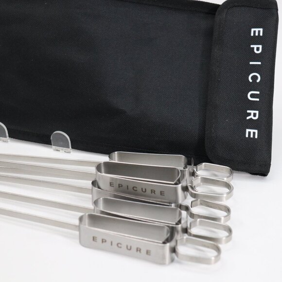 Epicure 15" Metal Grilling Skewers Set of 6 Stainless Steel with Sleeve New - Picture 2 of 15